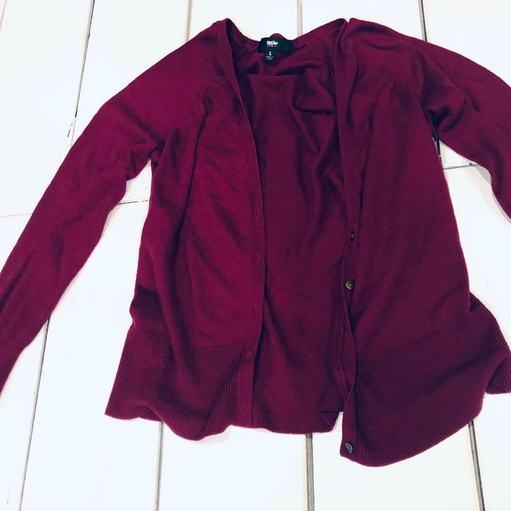 Wine Colored Cardigan